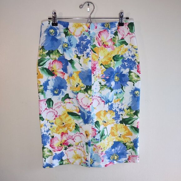 Polo Ralph Lauren Floral Pencil Skirt Stretch Cottagecore Chic  Women's Size 10 - Picture 4 of 10